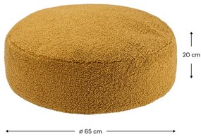 Fotoliu puf pentru copii maro cu tapițerie din țesătură bouclé Round – Wigiwama