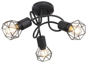 Plafoniera cu 3 spoturi design industrial XARA I negru 36cm