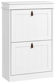 HOMCOM Dulap Pantofi Îngust cu 2 Uși Abative și Rafturi Ajustabile pentru 10 Perechi de Pantofi pentru Intrare 54x24x82,5 cm | Aosom Romania