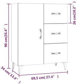 Dulap inalt, alb, 69,5x34x180 cm, lemn prelucrat 1, Alb