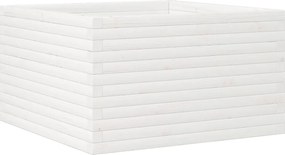 vidaXL Jardinieră de grădină, alb, 80x80x45,5 cm, lemn masiv de pin