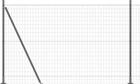 vidaXL Gard cu Stâlp Gri 1,6 x 10 m Oțel și PVC