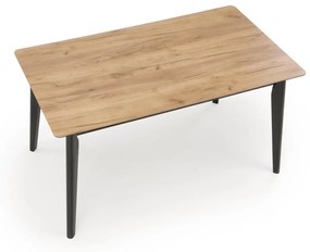 Masa extensibila Gulian stejar/negru L140-180 x l80 x H76