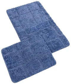Bellatex Set de covorașe de baie fără decupaj BANYSILVER albastru, 60 x 100, 60 x 50 cm
