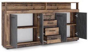 Comodă RUNA maro închis/antracit