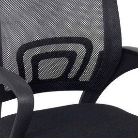 Scaun de birou pentru copii negru ajustabil cu spatar mesh si baza metalica OFF 619