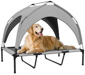 PawHut Pat pentru animale de companie pe picioare înalt confort velum anti-UV din oxford, geantă de transport inclusă 106 x 76 x 94 cm gri | Aosom Romania