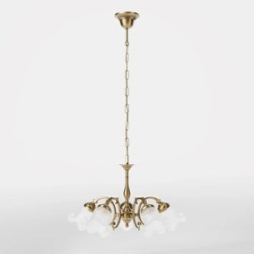 Candelabru stil clasic italian din alama si sticla Ricciolo