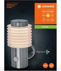 Aplică LED de exterior cu senzor Ledvance ENDURA LED/9,5W/230V IP44 crom