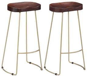 vidaXL Scaune de bar Gavin, 2 buc., lemn masiv de mango