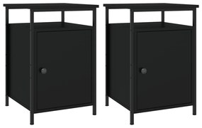 vidaXL Noptiere, 2 buc., negru, 40x42x60 cm, lemn prelucrat
