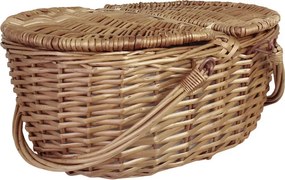 Geantă frigorifică din răchită împletită cu căptușeală în carouri roșii, B 28 x H 17 x L 39 cm, „Willow Cooler Bag Ina Red"
