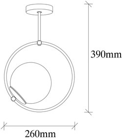 Lustră pe tijă DOLUNAY 1xE27/40W/230V