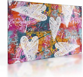 Tablou pe sticlă - Inima pe un fundal abstract (70x50 cm)