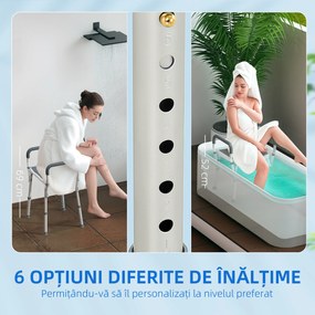 HOMCOM Scaun Reglabil de Duș cu Mânere, Multicolor | Aosom Romania