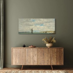 Tablou - Eugène Boudin, Coast of Brittany, reproducere (120x50 cm)