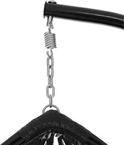 Scaun suspendat TARINO cu suport, negru/perna gri