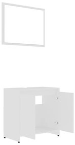 Set mobilier de baie, alb, PAL Alb, 1