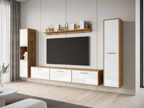 Mobilier living Ikinra XL (Stejar wotan + lucios Alb) . 1104553
