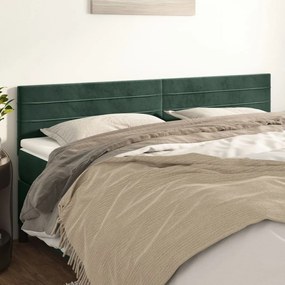 346197 vidaXL Tăblii de pat, 2 buc, verde închis, 100x5x78/88 cm, catifea