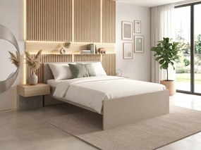 Pat ELISA 120 x 200 cm, casmiru bej Saltele: Cu saltele Coco Maxi 20 cm, Somiera pat: Cu lamele curbate