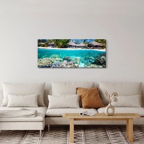 Tablou cu plaja pe insulă tropicală (120x50 cm)