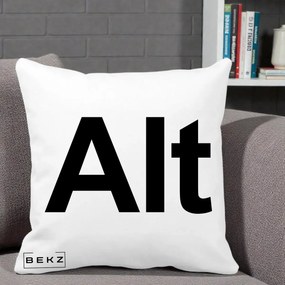Perna Personalizata Tasta Alt Tipografie Bold, 40x40 cm, Alba Mata, Husa Detasabila, Perna Inclusa, BEKZ®