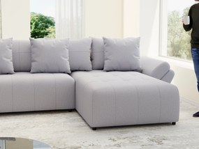 Colțar extensibil dumonde cu ladă de depozitare si sezut confortabil din spuma high-density, Berlin U Enjoy Gri 380x180 cm