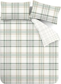 Lenjerie de pat verde pentru pat dublu/extinsă cu 3 piese 230x220 cm Cartmel Check – Catherine Lansfield