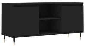 827005 vidaXL Comodă TV, negru, 104x35x50 cm, lemn compozit