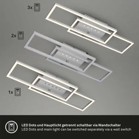 Brilo - Plafonieră LED dimabilă, 30W, 230V, 3000K, crom mat