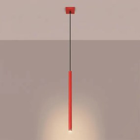 Sollux SL.2141 - Lustră suspendată PASTELO pe cablu 1xG9/8W/230V roșie