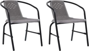 vidaXL Scaune de grădină, 2 buc., ratan din plastic și oțel, 110 kg