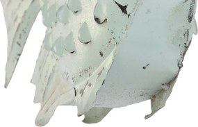 Decorațiune de perete tip pește, stil marin, culoare albastru deschis, din metal, „Ocean Fish”