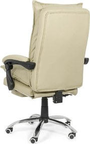 Scaun directorial cu suport de picioare si recliner OFF 419 crem