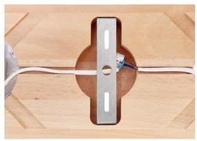 Plafoniera LED rustica fabricata manual din lemn OKIO 2L