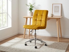 Scaun de birou galben Q-020 VELVET