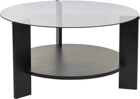 Masuta cafea CLARA, negru/fumuriu, PAL/sticla, 75x75x40 cm
