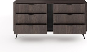 Comodă Edrin 163 cm cu sertare - stejar dunin / negru