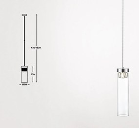 Pendul design modern 11cm GEM crom