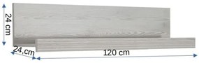 Polita Perete Casablanca Loft, 120 Cm