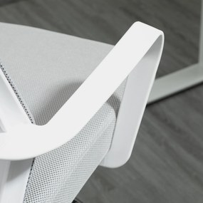Vinsetto Scaun birou cu șezut înalt reglabil, pivotant 360°, plasă respirabilă, gri/alb, 64x59x104-124 cm | Aosom Romania