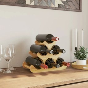 373371 vidaXL Raft de vin, pentru 6 sticle, 35x18x25,5 cm, bambus