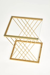 Masuta de cafea Nancy transparent/auriu L45 cm
