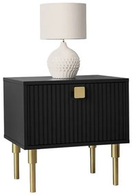 Noptieră DORSET 50x50 cm negru/auriu