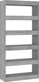 vidaXL Bibliotecă/Separator cameră, gri sonoma, 80x30x166 cm, PAL