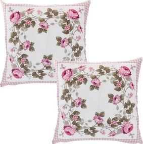 Set de 2 fețe pernuțe TRANDAFIRI ÎNFLOREȘTE 40 x 40 cm