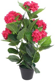Hortensie artificiala cu ghiveci 60 cm, rosie 1, Rosu, hortensie   60 cm