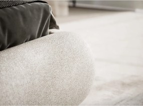 Pat matrimonial crem tapițat cu spațiu de depozitare cu somieră 160x200 cm Maumere – Maison de Rêve