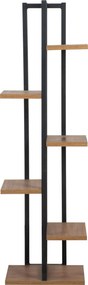 Etajera NINA, stejar/negru, PAL melaminat/metal, 34x19x120 cm